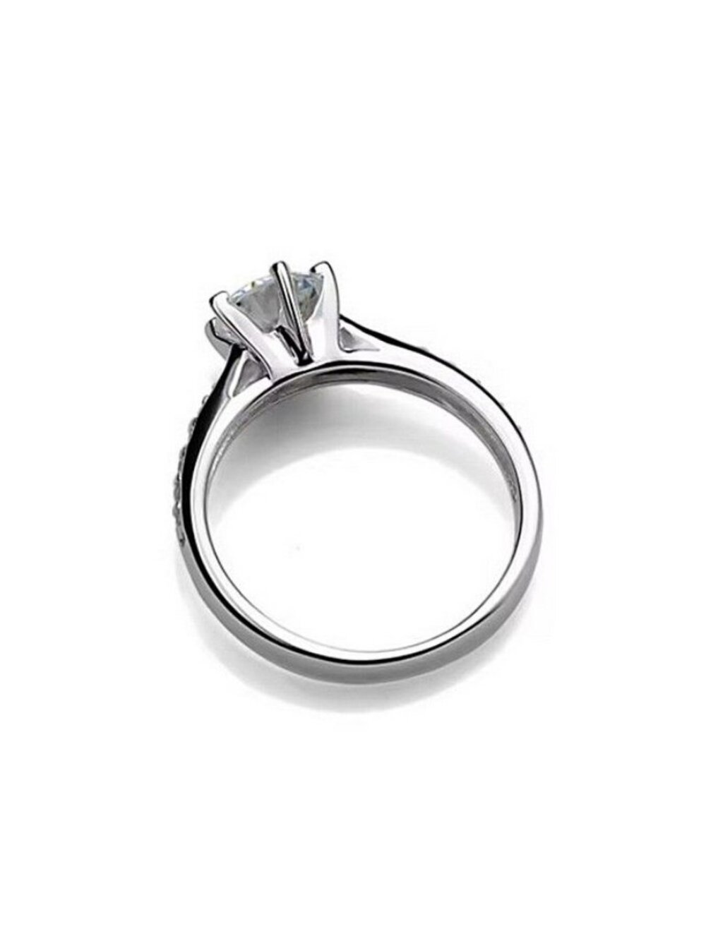 Dayani Lynn Accented Solitaire CZ Sterling Silver Plated Ring Size 8 Gift Boxed - Picture 4 of 9